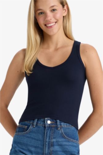 Fitted V Yaka Fitilli Kaşkorse Atlet