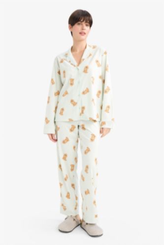 طقم بيجاما قصة عادية بطبعة سمك - قطعتين