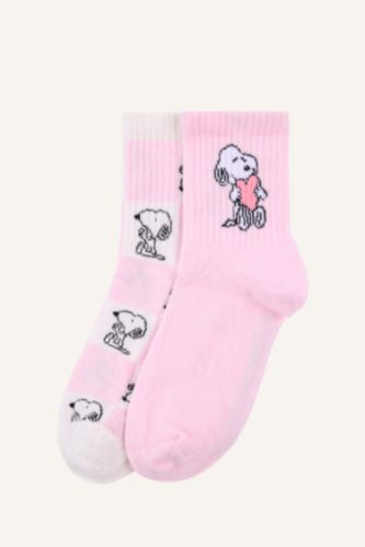 Kız Çocuk - Genç Kız Karma Snoopy 2'li Pamuklu Uzun Çorap Kız Çocuk