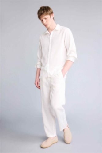 Мужчины Бежевый Relax Fit Trousers