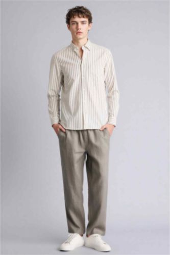 Мужчины Оливково-коричневый Relax Fit Trousers