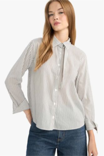 Рубашка с длинными рукавами, стандартный крой