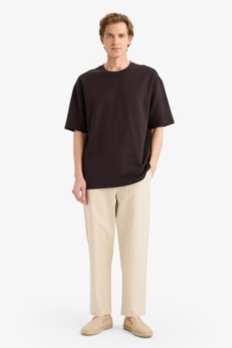 رجالي NATURAL LIGHT BEIGE بنطلون من مزيج القطن والكتان