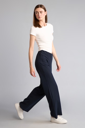 Kadın Lacivert Straight Fit Geniş Paça Pantolon