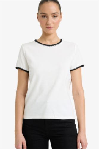 Футболка в рубчик Slim Fit с коротким рукавом