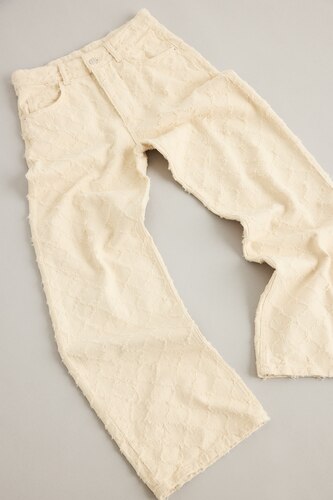 Wide Leg Gabardine Trousers