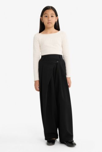 Детские габардиновые брюки Baggy Fit с широкими штанинами