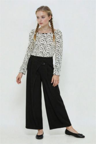 Girl Baggy Fit Gabardine Trousers