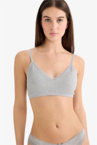 Әйелдерге Сұр Fall in Love шілтер бөлшектері Алынбалы лайнерлермен Алынбалы төсем тұқымсыз Футболка Бюстгальтері