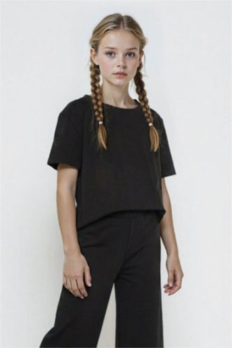 Girl Oversize Fit Crew Neck Embroidered T-Shirt