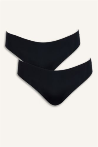 Kadın Siyah Micro 2'li Slip Külot