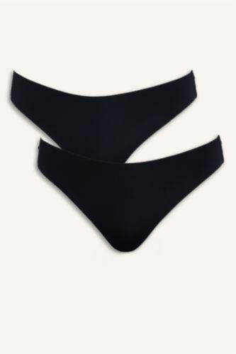 Woman Black 2 piece Micro Panties Set