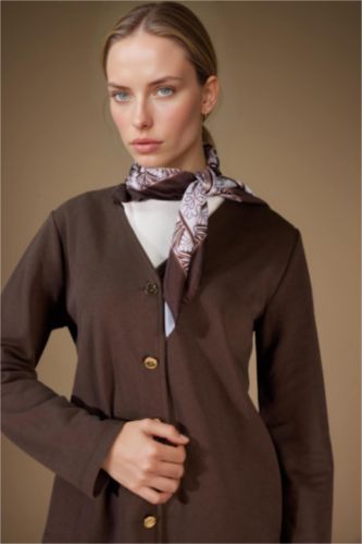 Cardigan en piqué à col en V Coupe régulière