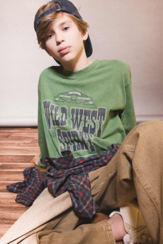 Boy Crew Neck Printed Long Sleeve T-Shirt