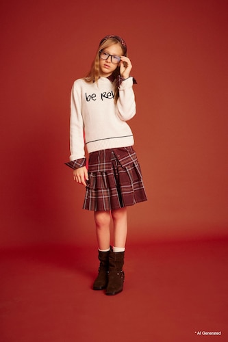 Girl Cotton Regular Fit Skirt
