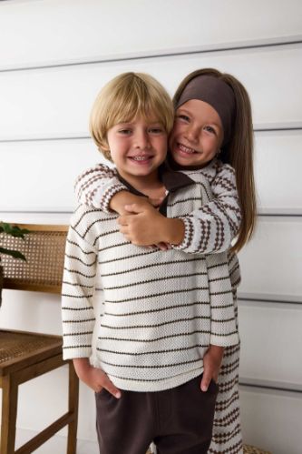 Baby Boy Shirt Collar Knitwear Striped T-Shirt