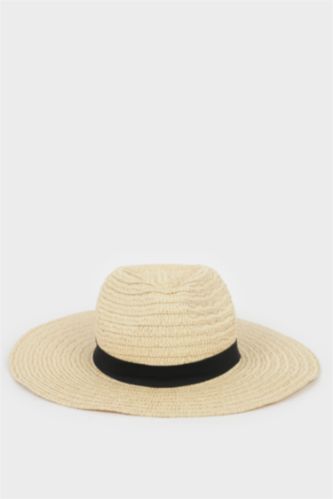 Kadın Açık Kum Kadın Hasır Şapka