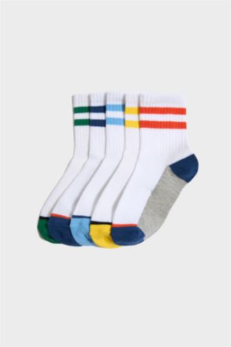 Erkek Çocuk - Genç Erkek Karma Baskılı 5'li Pamuklu Uzun Çorap Erkek Çocuk