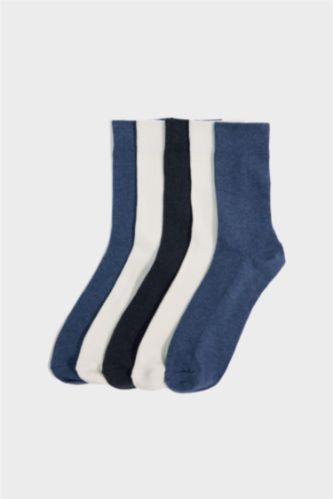 MAN Light Blue Man 5 Piece Cotton Long Socks