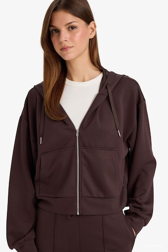 Loose Fit Modal Zip-Up Hoodie