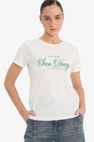 Трикотажная футболка Regular Fit с надписью