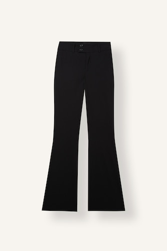 Flared Fit Bengaline Mid-Rise Wide Leg Trousers