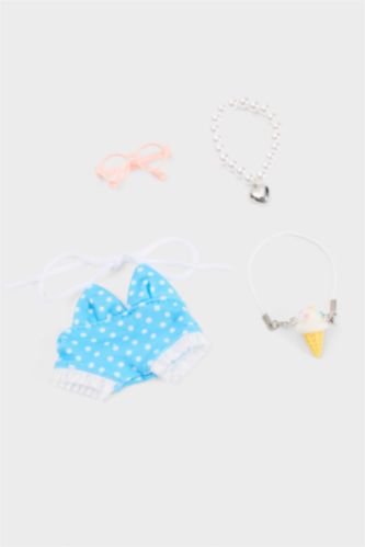 Kadın Mavi Detaylı Giydirilebilir Anahtarlık Kostümü