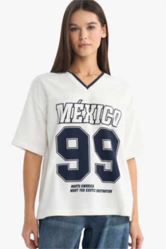 تيشيرت نص ردن اوفر سايز مطبوع