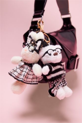 Kadın Siyah Gitar Detaylı Giydirilebilir Anahtarlık Kostümü