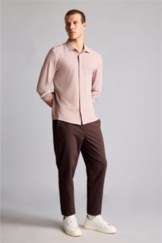 Erkek Kahve Standart Fit Pantolon