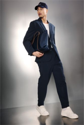 Мужчины Синий Брюки Standard Fit