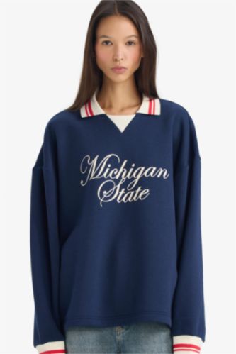 Oversize Fit Printed Long Sleeve Sweatshirt