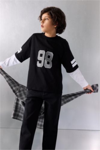 BOYS & TEENS Black Boy New Regular Fit Slogan Print T-Shirt