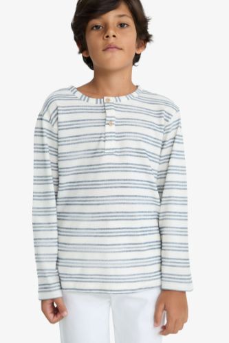 Boy Crew Neck Striped Sweatshirt