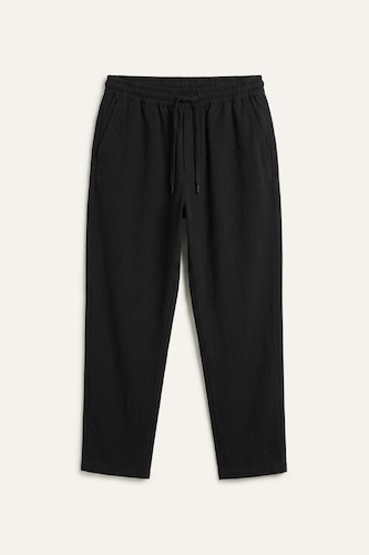 Baggy Fit 100% Cotton Black with Elastic Waist Trousers
