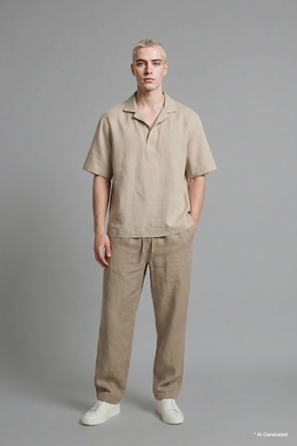 Erkek Meşe Yeşili %100 Pamuk Baggy Fit Pantolon