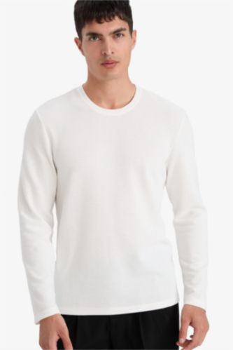 Slim Fit Dar Kesim Bisiklet Yaka Sweatshirt