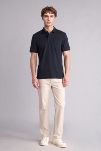 رجالي كحلي تيشيرت بولو قطن 100%