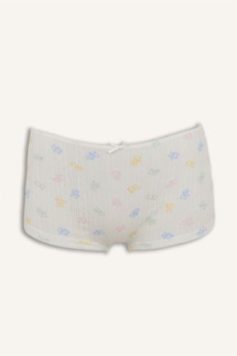 Kadın Mint Desenli Bağcıklı Pamuklu Boxer