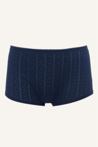 Kadın Lacivert Pamuklu Çiçek Desenli Boxer