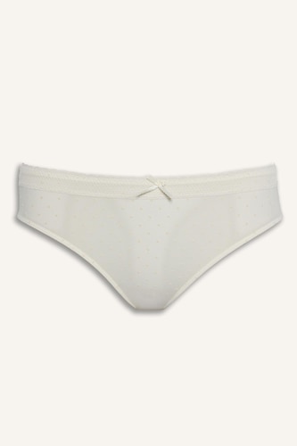 Lace Detail Tulle Brazilian Panty