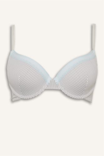 Бюстгальтер для футболки без косточек с микро покрытием уплотненными чашечками и кружевными деталями