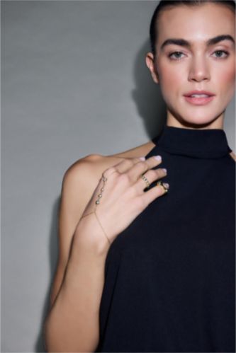 Kadın Altın Reis X DeFacto Taşlı Gold Şahmeran