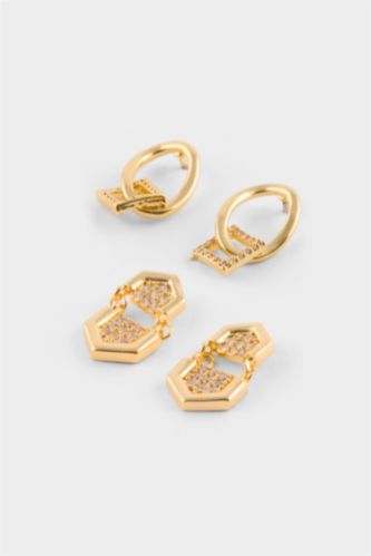 Kadın Altın Reis X DeFacto 2'li Gold Küpe