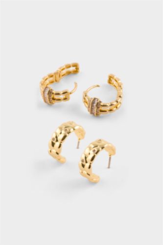 Kadın Altın Reis X DeFacto 2'li Gold Küpe