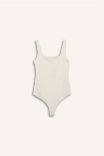 Женщины Бежевый Майка с квадратным воротником для женщин