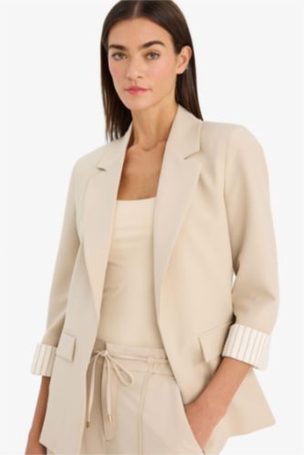 Әйелдерге ашық реңк Oversize пиджак жағалы блейзер