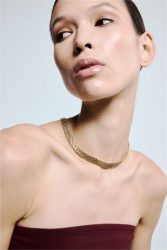 Kadın Gold Çelik Kolye