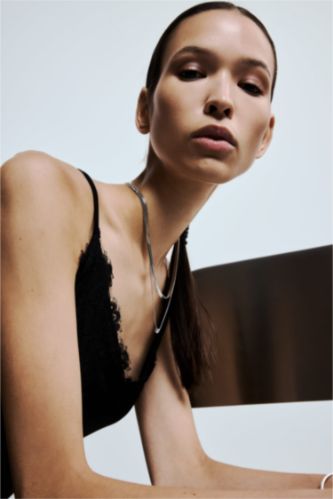 Kadın Silver 2'li Çelik Kolye