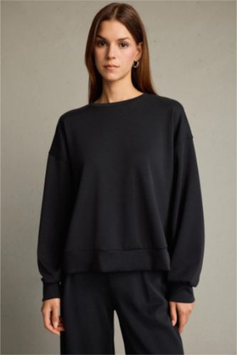 Bisiklet Yaka Modal Sweatshirt